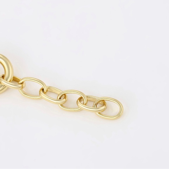 Chunky Chain Bracelet 14k Gold Plated Luxury Jewelry - Picture 4 of 8